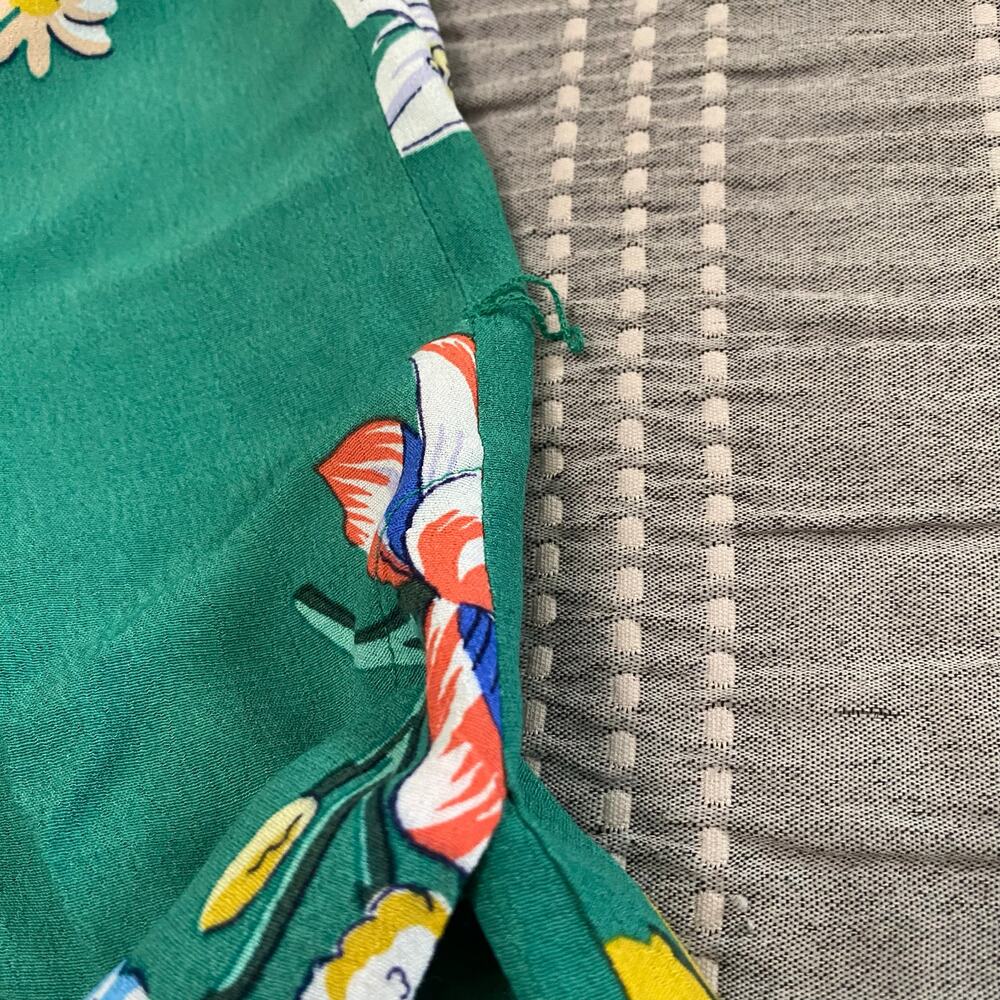 Anthropologie Maeve Rory Shirtdress Green Floral Size 6 Missing Tie Vacation - Picture 11 of 11